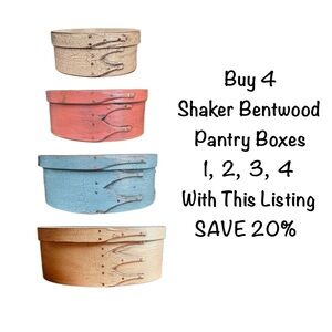 Nesting Shaker Bentwood Oval Pantry Boxes - Set Of 4